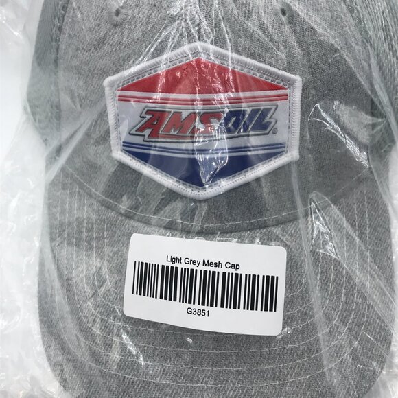 NEW AMSOIL Light Gray Sewn Logo Patch Mesh Snapback Baseball Cap Hat - Picture 10 of 10